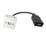 Neklan Plastron45x45USB B F/USB A F ampli-0,2m câble USB USB 2.0 USB B Noir, Blanc