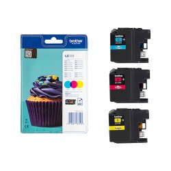 Brother LC-123RBWBP cartouche d'encre 3 pièce(s) Original Cyan, Magenta, Jaune