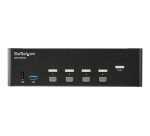 StarTech.com Switch KVM double affichage HDMI 4K 30 Hz à 4 ports avec hub USB intégré