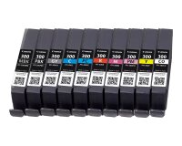 Canon PFI-300 cartouche d'encre 10 pièce(s) Original Noir, Bleu, Cyan, Gris, Magenta, Photo noire, Photo magenta, Rouge, Jaune