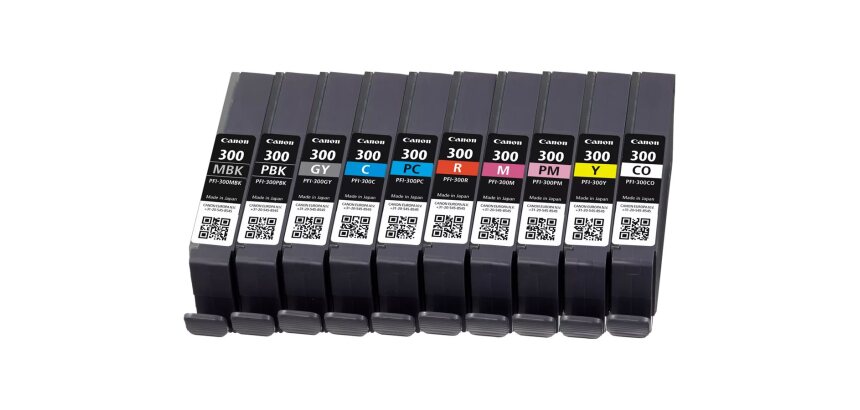 Canon PFI-300 cartouche d'encre 10 pièce(s) Original Noir, Bleu, Cyan, Gris, Magenta, Photo noire, Photo magenta, Rouge, Jaune