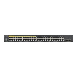 Zyxel GS1900-48HPv2 Géré L2 Gigabit Ethernet (10/100/1000) Connexion Ethernet, supportant l'alimentation via ce port (PoE) Noir