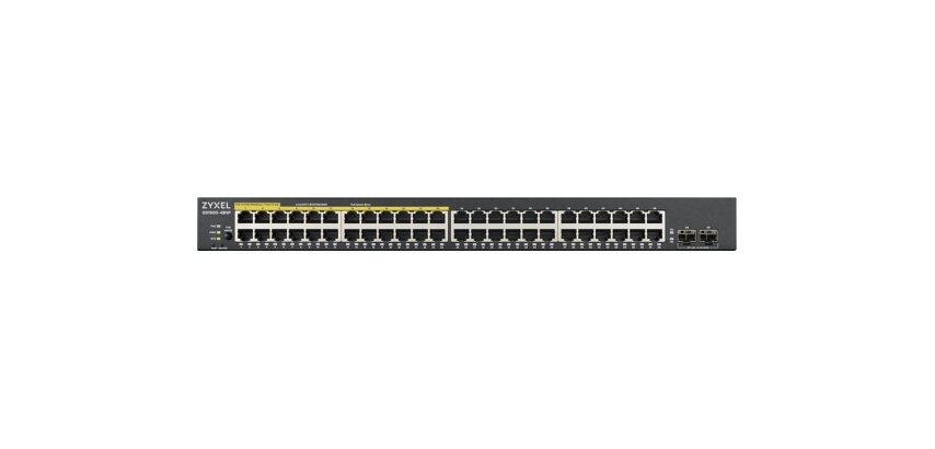 Zyxel GS1900-48HPv2 Géré L2 Gigabit Ethernet (10/100/1000) Connexion Ethernet, supportant l'alimentation via ce port (PoE) Noir