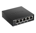 D-Link DGS-1005P/E commutateur réseau Non-géré Gigabit Ethernet (10/100/1000) Connexion Ethernet, supportant l'alimentation via ce port (PoE) Noir