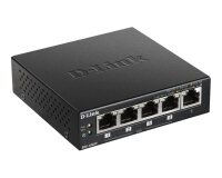 D-Link DGS-1005P/E commutateur réseau Non-géré Gigabit Ethernet (10/100/1000) Connexion Ethernet, supportant l'alimentation via ce port (PoE) Noir