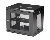 StarTech.com Armoire Réseau Murale 9U à 2 Montants avec Étagère 1U, Baie Serveur Murale 19" pour Données/Réseau/AV/Électronique/Équipement IT, Petite Armoire Rack Ventilée