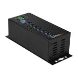 StarTech.com Hub USB 3.0 à 7 ports avec adaptateur d'alimentation - Concentrateur USB-A industriel en métal avec protection contre les décharges électrostatiques et les surtensions de 350 W - Montable sur Din/Mur/Bureau - Hub USB 3.2 Gen 1 (5Gbps) haut dé