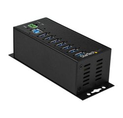 StarTech.com Hub USB 3.0 à 7 ports avec adaptateur d'alimentation - Concentrateur USB-A industriel en métal avec protection contre les décharges électrostatiques et les surtensions de 350 W - Montable sur Din/Mur/Bureau - Hub USB 3.2 Gen 1 (5Gbps) haut dé