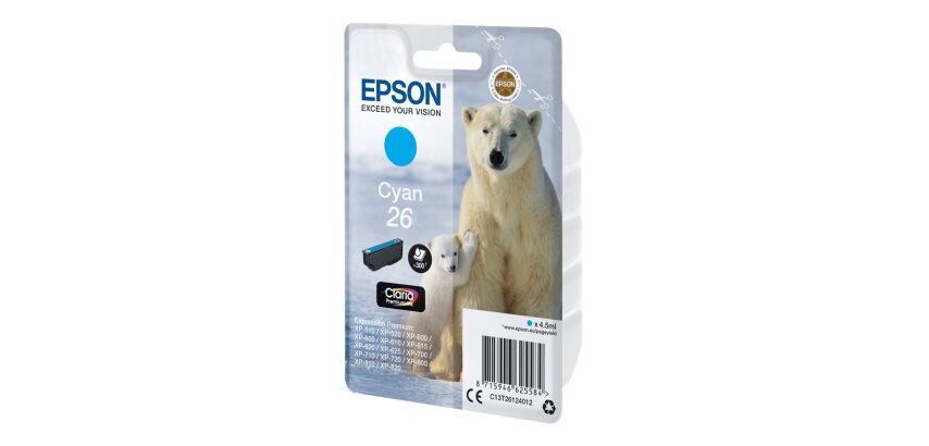 Epson Polar bear Encre cyan Claria Premium Ours Polaire 26
