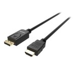 Vision TC 2MDPHDMI/BL câble vidéo et adaptateur 2 m DisplayPort HDMI Type A (Standard) Noir