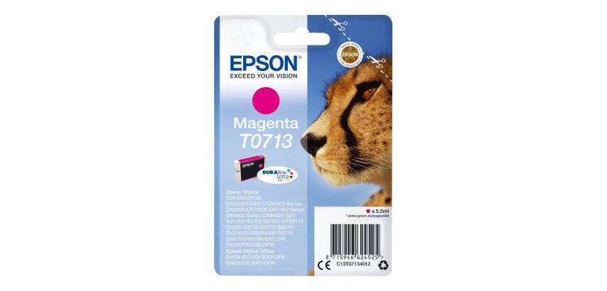 Epson Singlepack Magenta T0713 DURABrite Ultra Ink