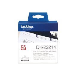 DK-22214 Etiquettes en continu papier, 12mm x 30,48m