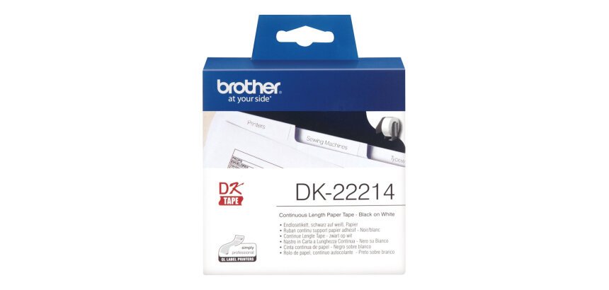 Brother DK-22214 ruban d'étiquette Noir sur blanc