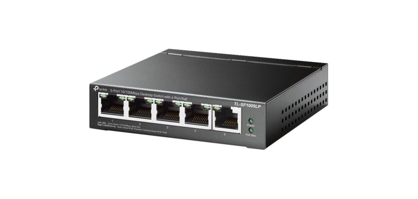 TP-Link TL-SF1005LP commutateur réseau Non-géré Fast Ethernet (10/100) Connexion Ethernet, supportant l'alimentation via ce port (PoE) Noir