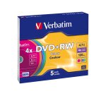 Verbatim Colours - DVD+RW x 5 - 4.7 Go - support de stockage