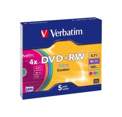 Verbatim Colours - DVD+RW x 5 - 4.7 Go - support de stockage