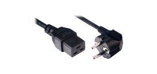 MCL Power Cable Black 3.0m Noir 3 m Prise d'alimentation type E Coupleur C19