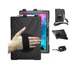 DLH Coque renforcée avec emplacement stylet, bandoulière, poignée rotative et pied support pour SAMSUNG Galaxy Tab Active Pro (SM-T540 / SM-T545 / SM-T547) et Galaxy Tab Active 4 Pro (SM-T630 / SM-T636)