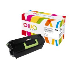 Toner remanufacturé OWA - haute capacité - Noir - pour LEXMARK 62D2X00, 62D2X0E