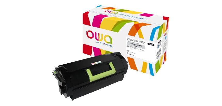 Toner remanufacturé OWA - haute capacité - Noir - pour LEXMARK 62D2X00, 62D2X0E