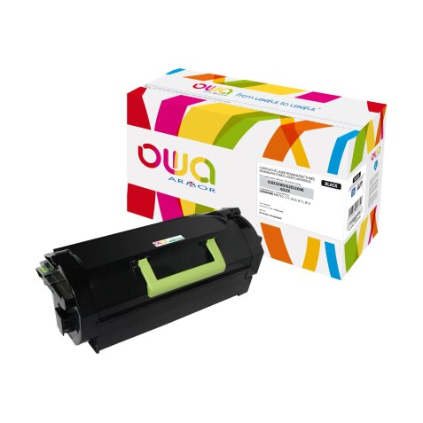 Toner remanufacturé OWA - haute capacité - Noir - pour LEXMARK 62D2X00, 62D2X0E