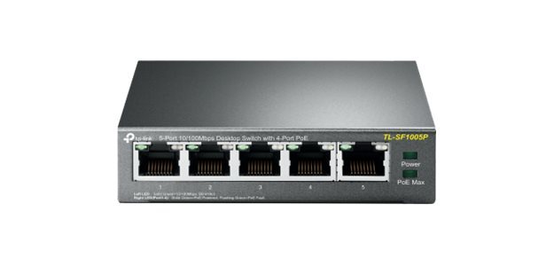 TP-Link TL-SF1005P commutateur réseau Non-géré Fast Ethernet (10/100) Connexion Ethernet, supportant l'alimentation via ce port (PoE) Noir
