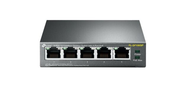 TP-Link TL-SF1005P commutateur réseau Non-géré Fast Ethernet (10/100) Connexion Ethernet, supportant l'alimentation via ce port (PoE) Noir