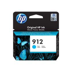 912 Cartouche d'Encre Cyan Authentique (3YL77AE) pour OfficeJet Pro 8010 series / 8020 series