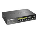 D-Link DGS-1008P/E commutateur réseau Non-géré L2 Gigabit Ethernet (10/100/1000) Connexion Ethernet, supportant l'alimentation via ce port (PoE) Bureau Noir