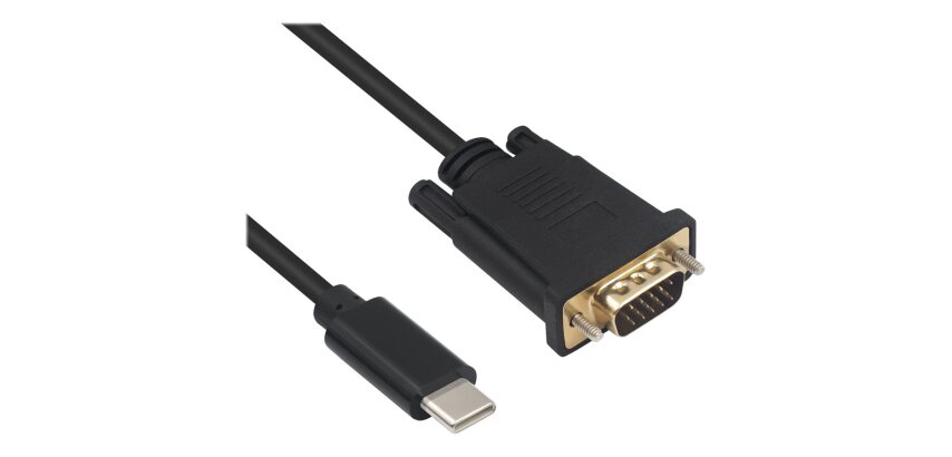 DLH DY-TU4744 câble vidéo et adaptateur 1,8 m USB Type-C VGA (D-Sub) Noir