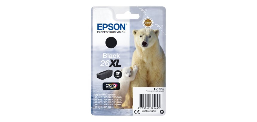 Epson Encre noire Claria Premium Ours Polaire 26XL