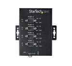 StarTech.com Hub Série 4 Ports USB vers RS232/RS485/RS422 - Convertisseur Industriel USB 2.0 vers DB9 - IP30 - Hub Série Métallique Montable sur Rail DIN - Protection ESD 15kV