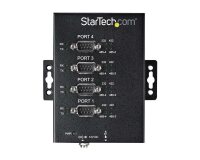 StarTech.com Hub Série 4 Ports USB vers RS232/RS485/RS422 - Convertisseur Industriel USB 2.0 vers DB9 - IP30 - Hub Série Métallique Montable sur Rail DIN - Protection ESD 15kV