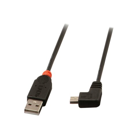 Lindy 31970 câble USB USB 2.0 0,5 m USB A Mini-USB B Noir