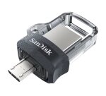 SanDisk Ultra Dual m3.0 lecteur USB flash 256 Go USB Type-A / Micro-USB 3.2 Gen 1 (3.1 Gen 1) Noir, Argent, Transparent