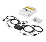 StarTech.com Commutateur KVM à 2 ports USB 4K 60 Hz DisplayPort avec câbles incorporés