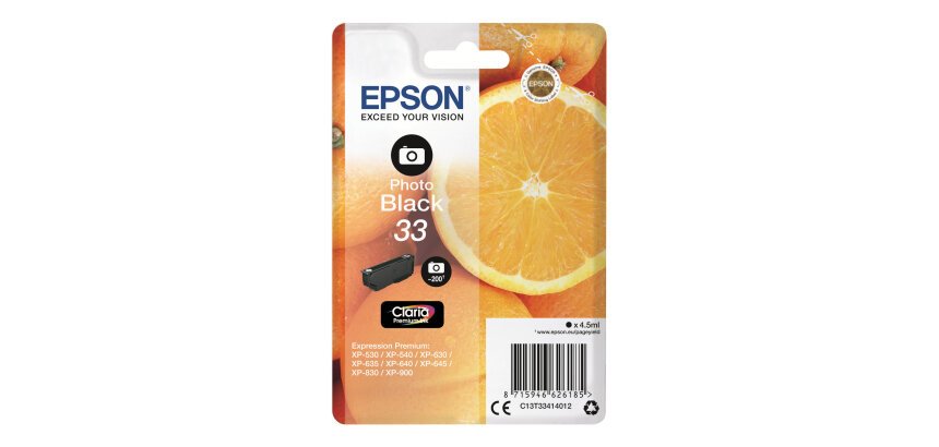 Epson Oranges Encre noire photo simple Claria Premium 33