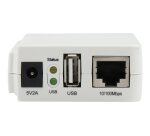 StarTech.com Serveur d'impression USB 2.0 sans fil N avec port Ethernet 10/100 Mb/s - 802.11 b/g/n