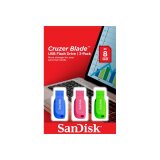SanDisk Cruzer Blade 3x 32GB lecteur USB flash 32 Go USB Type-A 2.0 Bleu, Vert, Rose