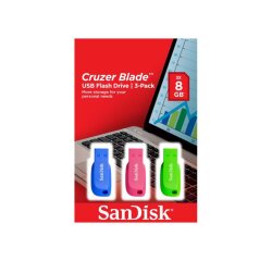 SanDisk Cruzer Blade 3x 32GB lecteur USB flash 32 Go USB Type-A 2.0 Bleu, Vert, Rose