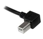 StarTech.com Câble USB 2.0 A vers USB B Coudé à Gauche Mâle / Mâle pour imprimante - 3 m - Noir