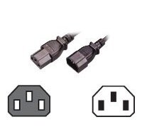 MCL Cable Electric male/female 5m Noir Coupleur C14 Coupleur C13