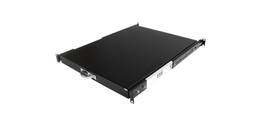 StarTech.com Plateau Coulissant 1U pour Clavier pour Montage en Rack de Serveur - 25 kg - Tiroir Coulissant en Acier de 55,8 cm de Profondeur pour Rack d'Equipement AV, Réseau 19"