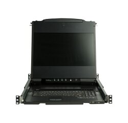 StarTech.com Console KVM à Montage en Rack à Deux Rails HD 1080p - Switch/Console KVM HD VGA à Port Unique - Écran LCD à Montage en Rack/Console Montée en Rack - Tiroir de Rack Serveur