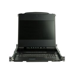 StarTech.com Console KVM à Montage en Rack à Deux Rails HD 1080p - Switch/Console KVM HD VGA à Port Unique - Écran LCD à Montage en Rack/Console Montée en Rack - Tiroir de Rack Serveur
