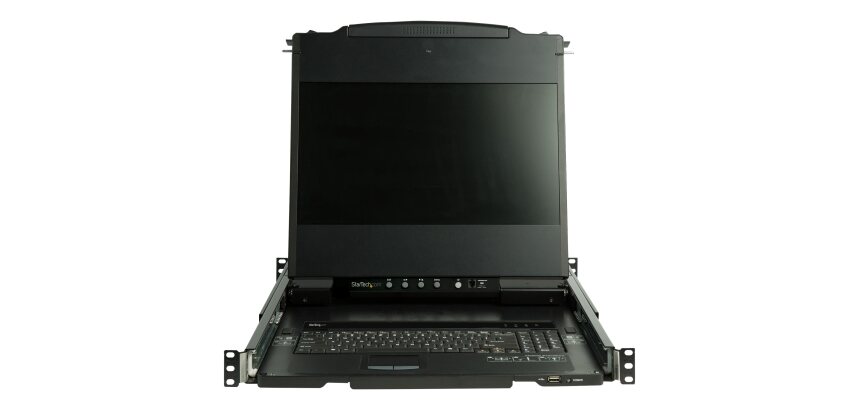 StarTech.com Console KVM à Montage en Rack à Deux Rails HD 1080p - Switch/Console KVM HD VGA à Port Unique - Écran LCD à Montage en Rack/Console Montée en Rack - Tiroir de Rack Serveur