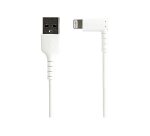 StarTech.com Câble USB-A vers Lightning Blanc Robuste 2m Coudé à 90° - Câble de Charge/Synchronisation USB Type A vers Lightning en Fibre Aramide Robuste et Résistante - Certifié Apple MFi - iPhone