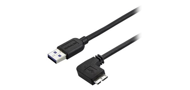 StarTech.com Câble Micro USB 3.0 slim - USB-A vers Micro-B à angle droit de 1 m - M/M