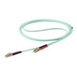 StarTech.com Câble Fibre Optique Multimode de 7m LC/UPC à LC/UPC OM4, Fibre Zipcord 50/125µm LOMMF/VCSEL, Réseaux 100G, Faible Perte d'Insertion, Cordon de Raccordement Fibre LSZH