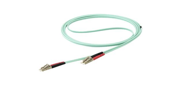 StarTech.com Câble Fibre Optique Multimode de 7m LC/UPC à LC/UPC OM4, Fibre Zipcord 50/125µm LOMMF/VCSEL, Réseaux 100G, Faible Perte d'Insertion, Cordon de Raccordement Fibre LSZH